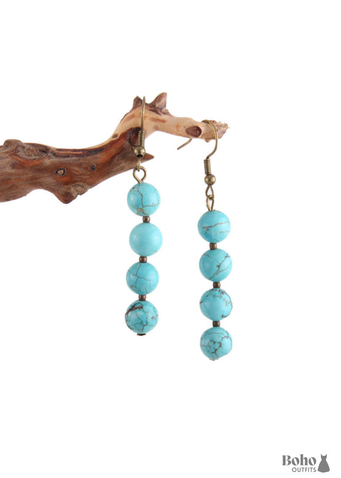 Boho Earrings, RH Dangle Earrings, 3 Balls